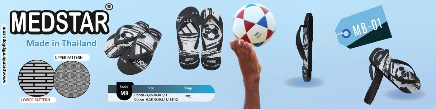 All Black Soccer Printed Flip-Flops