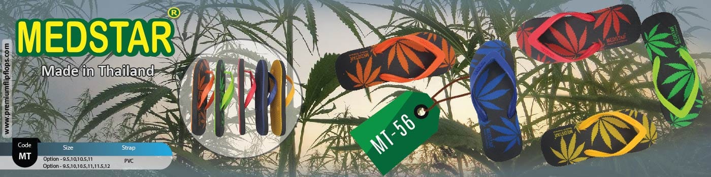 Gummi-Flip-Flops Mit Cannabis-Siebdruck