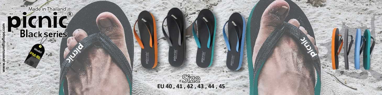 Picnic Men Black Series Rubber Flip-Flops