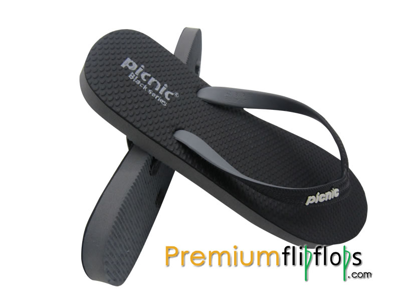 Carbon Grey Picnic Black Series Natural Rubber Flip-flops »