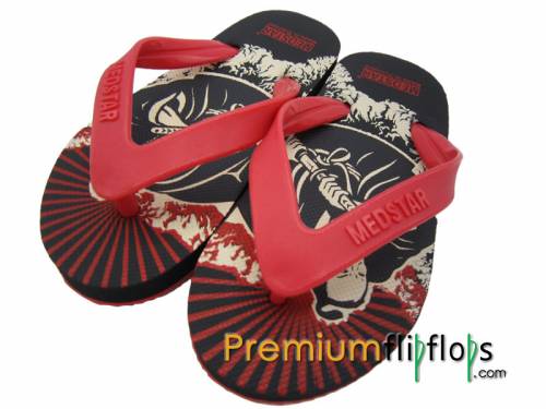 Boys Japanese Samurai Print Flip Flops