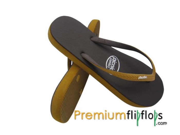 Chanclas De Goma Confort Picnic Chocolate Negro Moka - Imagen 2
