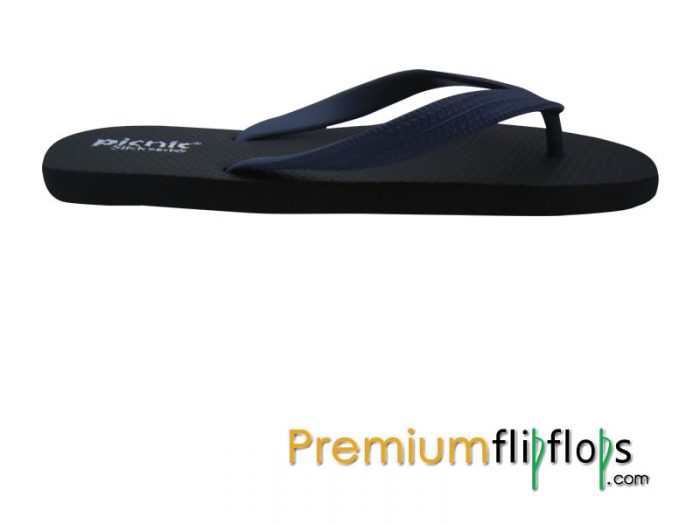 ตัวหนาสีดำรองเท้าแตะยางธรรมชาติ Picnic Slick Series สายรัดกองทัพเรือฝรั่งเศส - Image 4