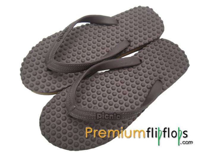 Chanclas De Hombre De Goma Eva Marrón Con Estampado De Burbujas De Picnic