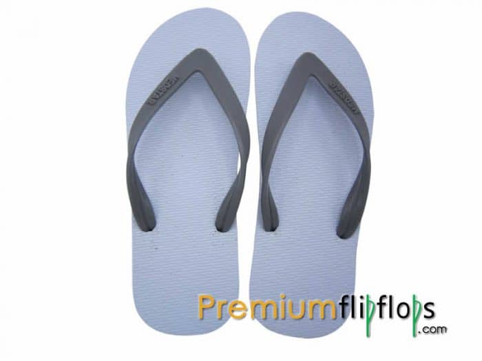 Eve Rubber White Top Grey Base Flip Flops For Men