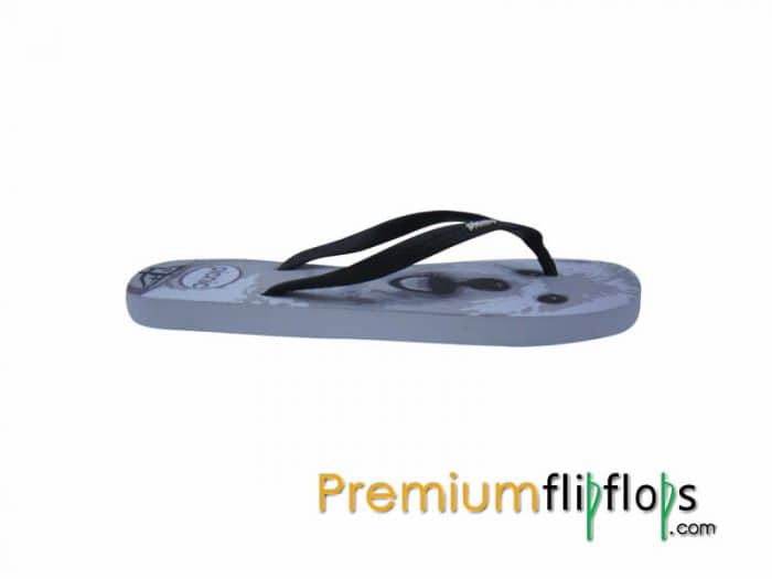 Jepang Spitz Puppy Picnic Sablon Sandal Karet Alam -Hitam Putih - Gambar 4