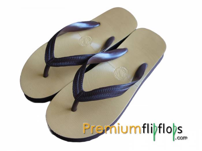 Men'S Wild Elephant Star Brown Natural Rubber Flip-Flops- Kenyamanan Dan Gaya