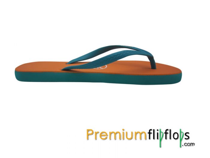 รองเท้าแตะผู้หญิง Picnic รุ่น Slim สีส้ม-ฟ้าน้ำทะเล - Image 4
