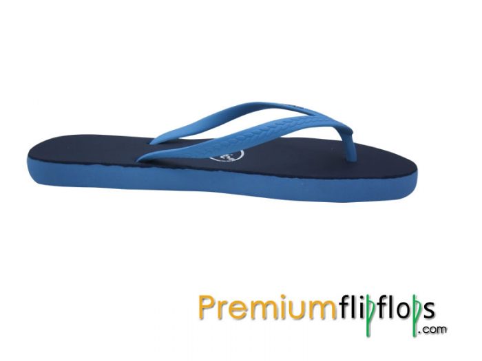Denim Nimes, Caroline Blue Picnic Chanclas Finas De Caucho Natural - Imagen 4