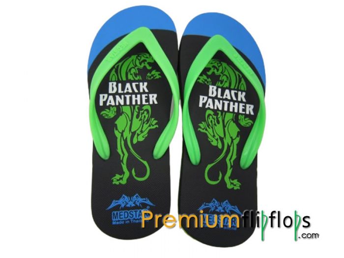 Gents Black Panther Pattern Slippers