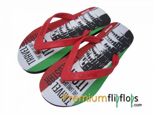 Gents Italy Travel Print Flip Flops