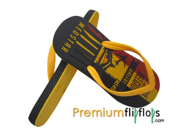 Gents Quality Rubber Fly Belgium Print Flip Flops