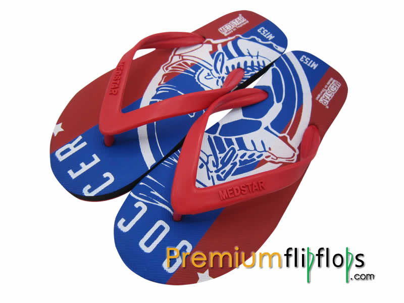 Gents Soccer Print Flip Flops