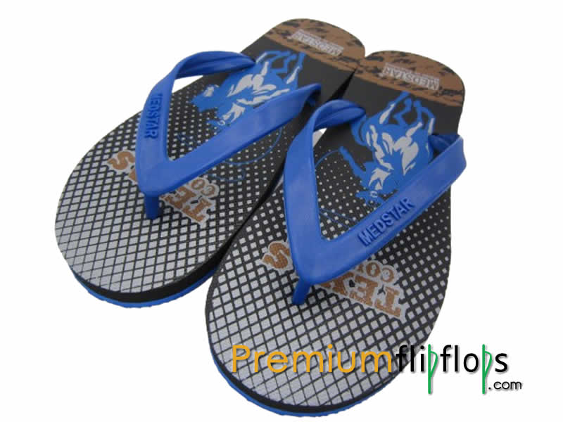 Gents Texas Cowboy Print Flip Flops