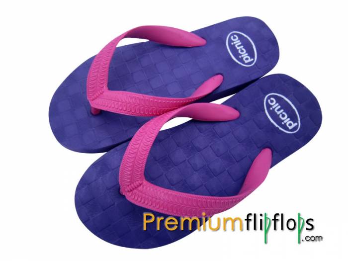 Chess Patterned Pkg-Ls-M8 Natural Rubber And Eva Flip-Flops Picnic Logo Printed