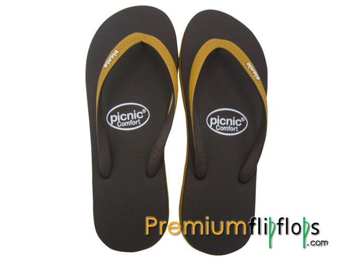 Chanclas De Goma Confort Picnic Chocolate Negro Moka - Imagen 3