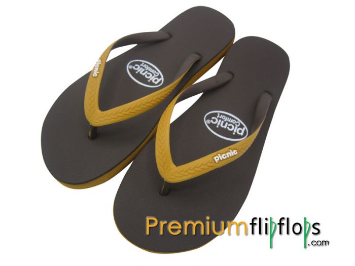 Chanclas De Goma Confort Picnic Chocolate Negro Moka