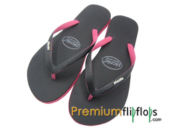 Chanclas Goma Roesse Blacky Picnic Black Series Fucsia
