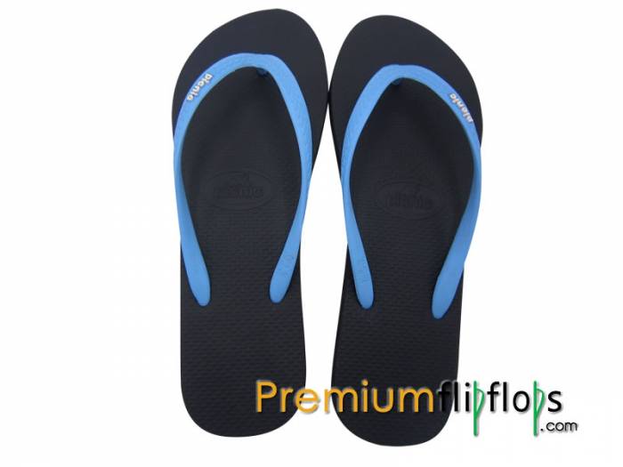 Selipar Getah Asli Timbul Logo Berkelah Hitam Ebony - Biru Langit - Image 3