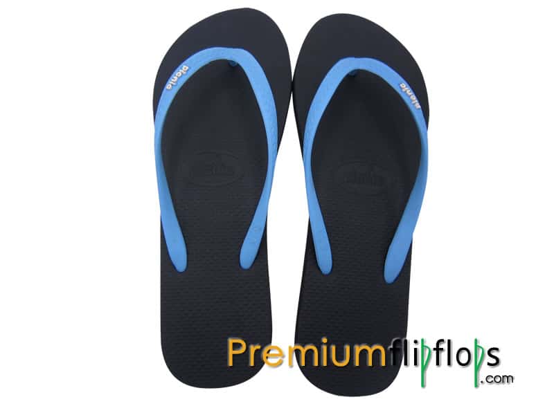 Black and hotsell blue flip flops