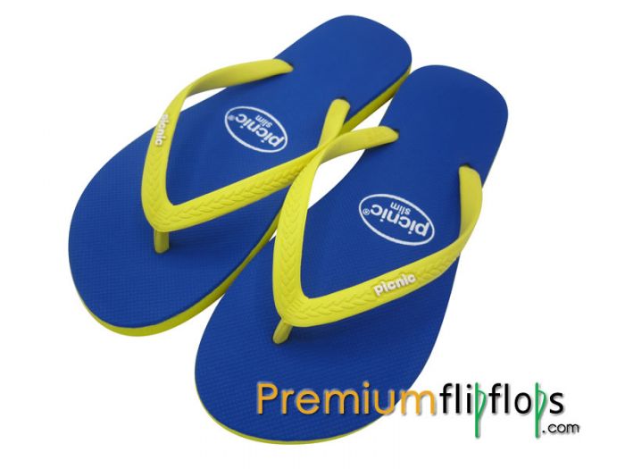Sandal Jepit Karet Alam Piknik &Quot;Biru Mesir, Lemonade&Quot;