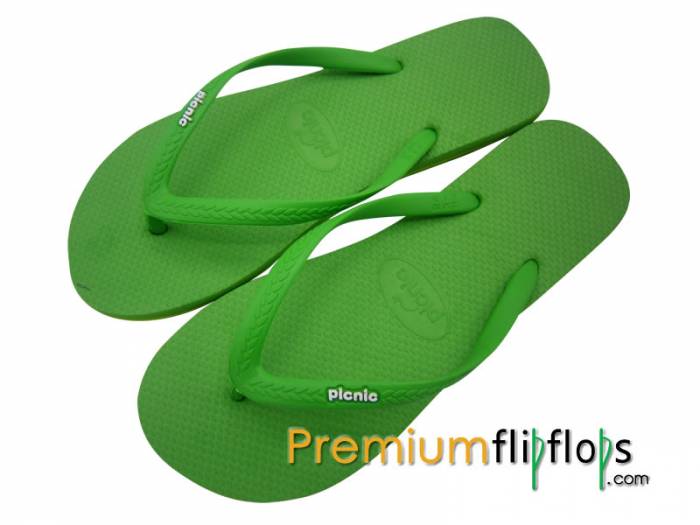 รองเท้าแตะพิสตาชิโอ Picnic จากอิตาลี ลายนูน ยางธรรมชาติ สีเขียว - สายรัด