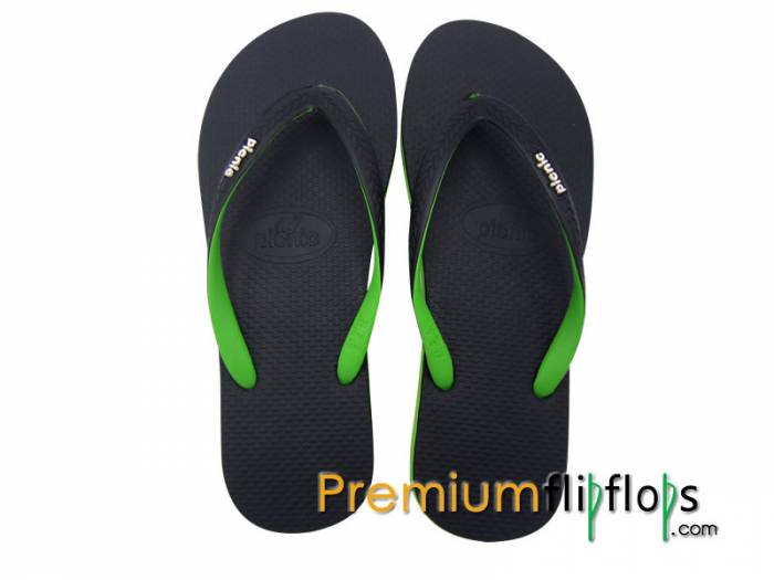 Blackish Upper With Italian Pistachio Picnic Logo Embossed Black Series Natural Rubber Flip-Flops - Image 3
