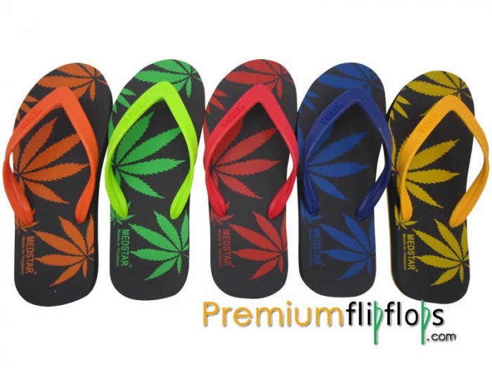 Marihuana Screen Print Medstar Mt-56 Naturgummi Og Eva Flip-Flops - Image 5