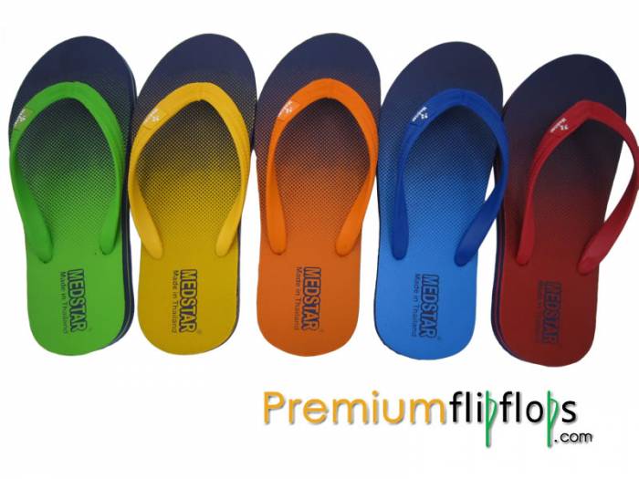 Tongs En Caoutchouc Naturel Et Eva Imprimé Arc-En-Ciel Autocollant En Silicone Vert -Medstar – Image 3