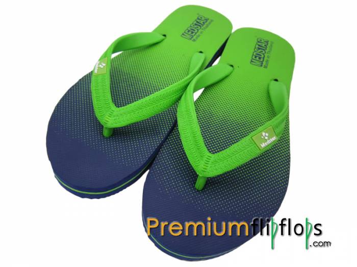 Tongs En Caoutchouc Naturel Et Eva Imprimé Arc-En-Ciel Autocollant En Silicone Vert -Medstar