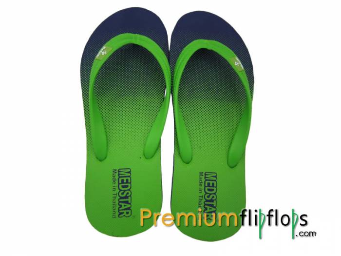 Tongs En Caoutchouc Naturel Et Eva Imprimé Arc-En-Ciel Autocollant En Silicone Vert -Medstar – Image 2