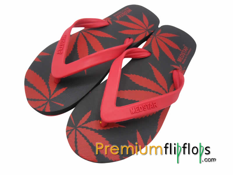 Men Cannabis Print Flip Flops