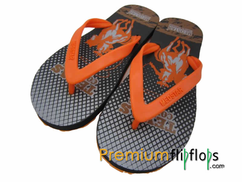 Men Cowboy Horse Print Flip Flops