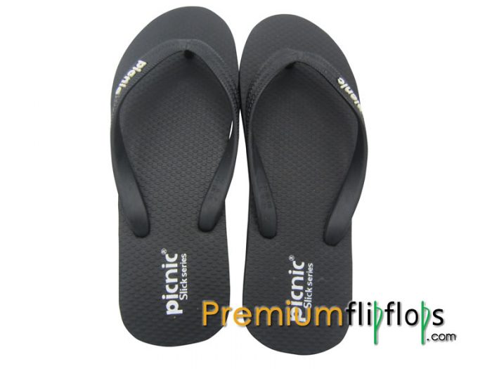 Men Dark Black Flip Flops