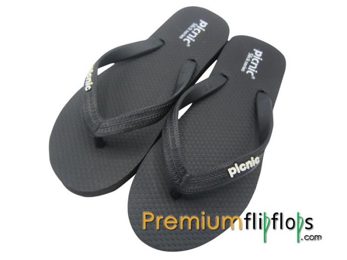 Tali Piknik Bold Hitam Selipar Getah Asli Tali &Quot;Jet Black&Quot;