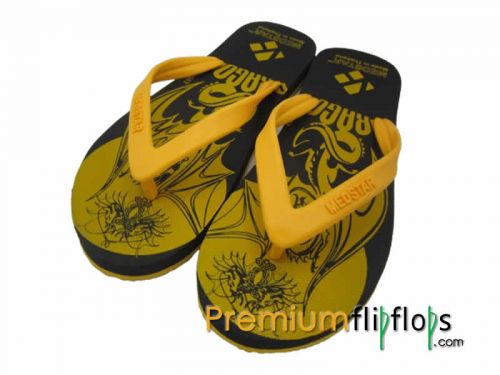 Men Dragon Printed Flip Flops