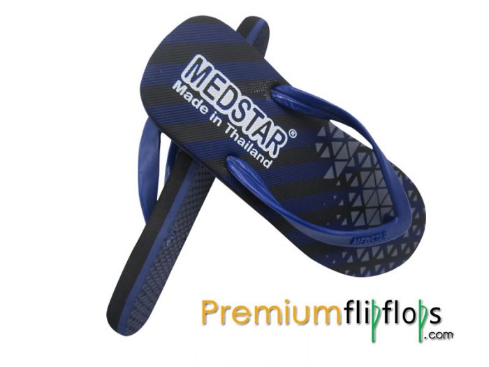 Men Eve Rubber Strip Pattern Flip Flops