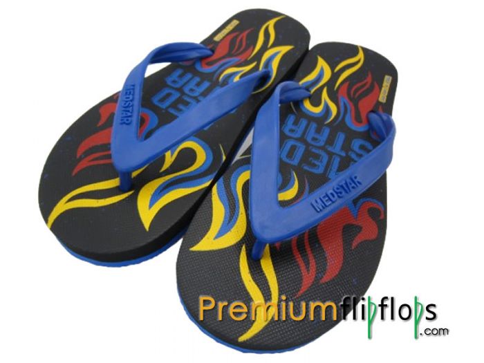 Men Fire Artwork Print Flip Flops