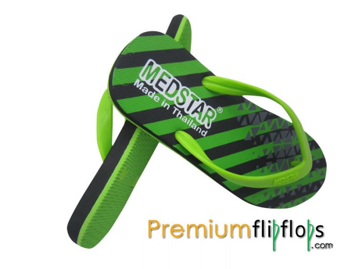 Men Genuine Beefy Stripe Pattern Flip Flops