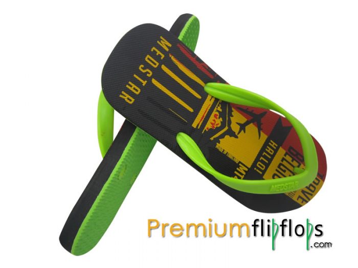 Men Genuine Belgium Pattern Flip Flops