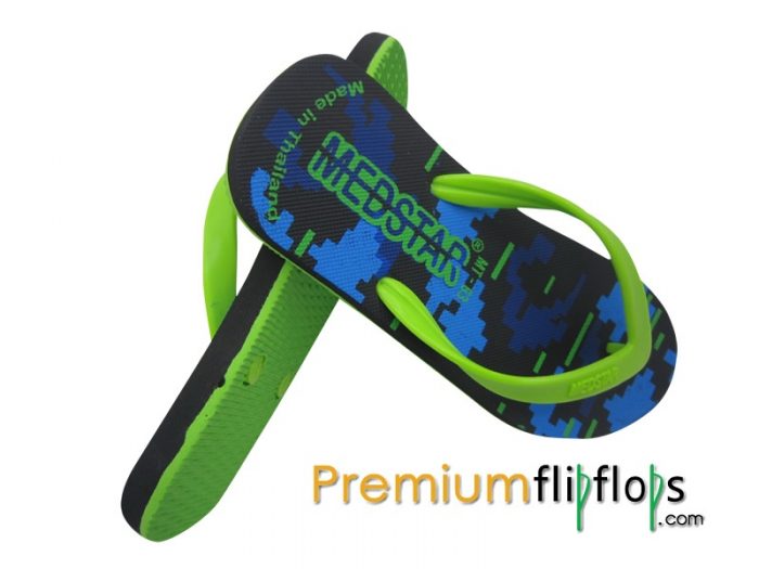 Men Genuine Brick Pattern Flip Flops