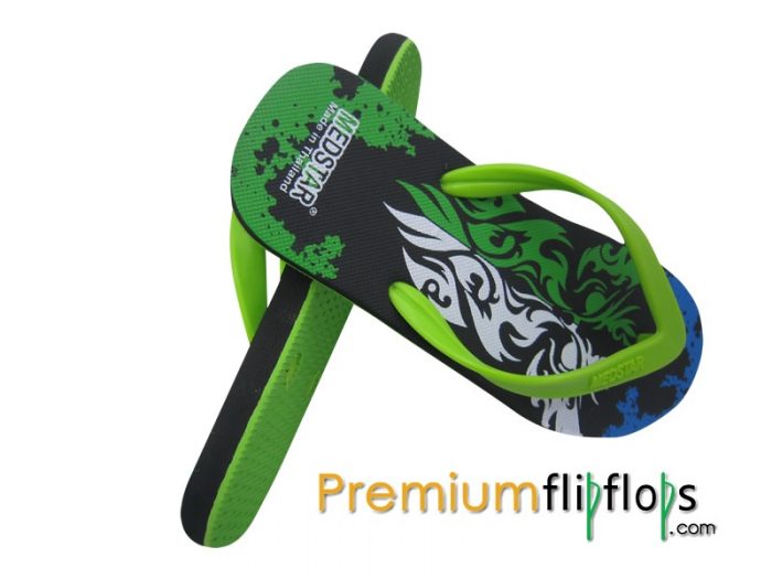 Men Genuine Owl Depicted Flip Flops