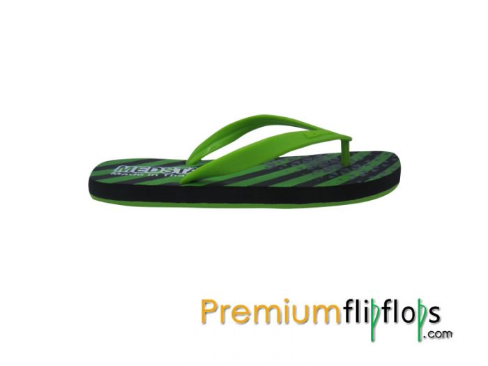 Men Genuine Rubber Beefy Stripe Pattern Flip Flops