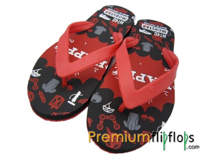 Men Happy Printed Flip Flops