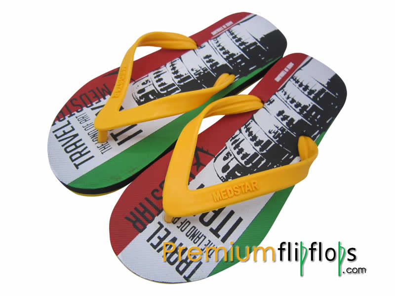 Men Italy Pattern Print Flip Flops