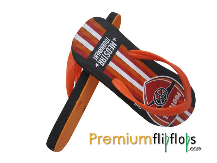 Men Natural Rubber Tournament Silkprint Flip Flops