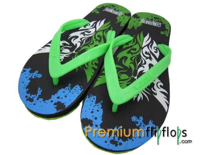 Men Owl Depicted Flip Flops