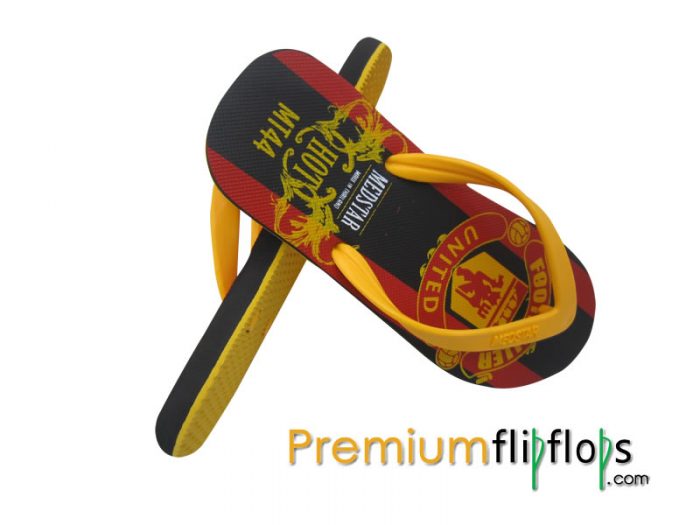 Men Quality Rubber Club Football Print Flip Flops