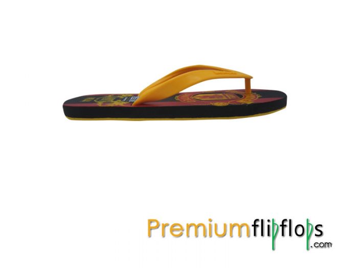 Men Rubber Eve Club Football Print Flip Flops