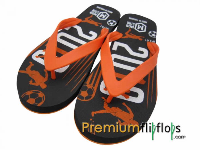 Men Soccer Printed Flip Flops